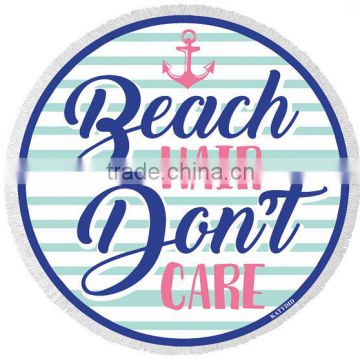 Custom Design 100% Cotton Round Beach Towel Printed Beach Pareo High Quality