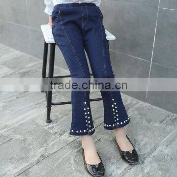 B22646A Autumn Pretty Girl Nail Bead Flared Jeans photo-2