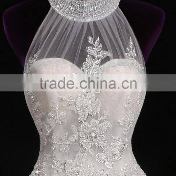 Sleepless Halter Elegance Mermaid Sexy Lace Prom Gowns Elegance Wedding Dress Bridal for Bride V-neck Bridal Dress 2017 BS38 photo-2