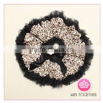 Leopard tutu girls pettiskirt with rosettes wholesale