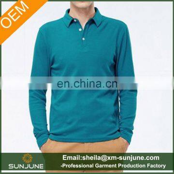 100% soft sueded cotton t-shirts long sleeve poloshirt