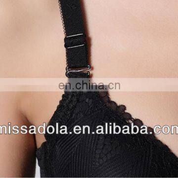 Lady's Hot Underwear Black Pushing up Brassiere Boyshort Pantie Bra Set photo-3