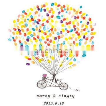 New Arrival Love Bicycle Fingerprint Signature Canvas Painting Attendance album Wedding Decorations