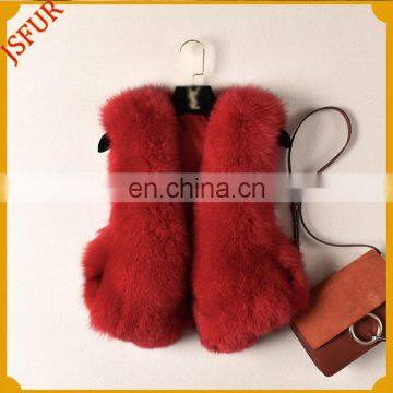 Short Style Genuine Fox Fur Vest For Women Spring Slim Vest