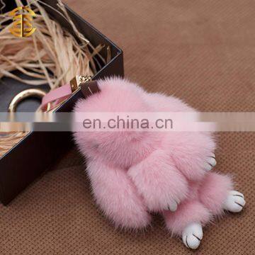 2016 Newest and High Level Fur Accessory or Gift Lovely Rabbit Bag Charm Mink Fur Keychain