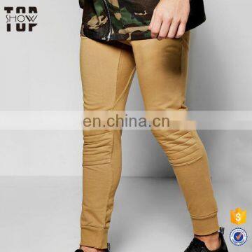 Custom mens joggers knee zip pants men jogger for mens cotton plain gym joggers