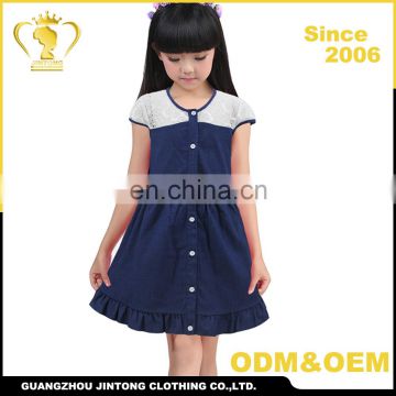 Guangzhou factory supply beautiful children baby girls denim dresses