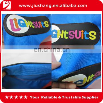 3D pvc rubber clothing garment patch with sewling line available