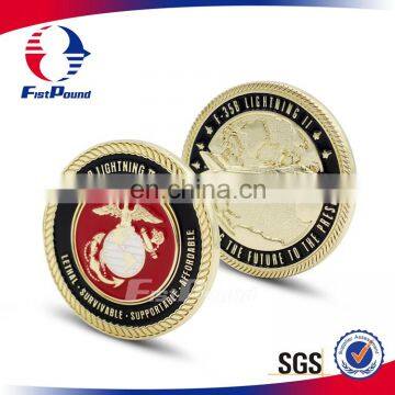 Cheap Custom Aircraft Challenge Coin in Gold plated