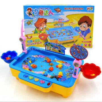 2020 New Arrival Fishing Toys Child Music Playing House USB Electronic Fishing Platform Spin Magnetics For Chlidren Kids
