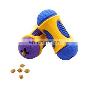 New type drum shape durable dog chew rubber toy for pet teeth cleaning