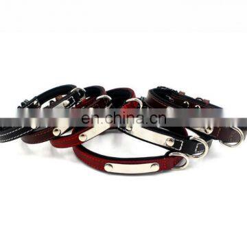 Stainless Steel Iron Sheet Word Carved Pet Collar Leather Leash Training Dog Rope Pet Neck Chain Pet Supplies photo-6