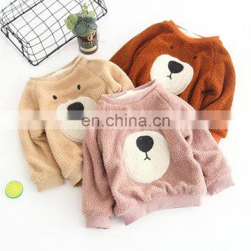 Korean Children's Clothing Boys And Girls Embroidered Cute Baby Bear Warm Tops