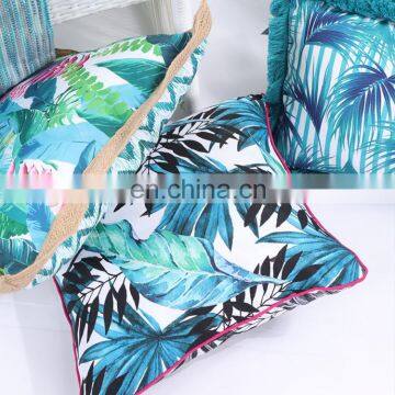 Custom Wholesale Outdoor Digital Printed Fancy Tropical Greenery Jungle Leaf Print Cushion Covers Decorative photo-4