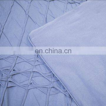 Washable Durable Navy Solid Color Quilt 100%cotton Coverlet Bed-cover With Pinch Pleated Ruffled photo-5