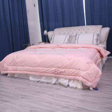 Pink 100% Cotton Thickened Cashmere Quilt Bedding Comforter for Home and Hotel