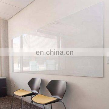 Wall mounted office tempered glass writing board glass magnetic board