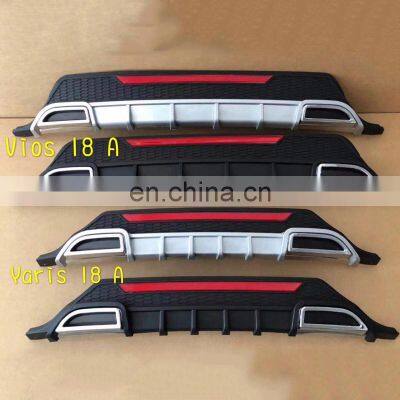 For 2018 Vios Yaris Front Bumper Front Lip Tail Trunk Rear Wing Spoiler Lip Rear Diffuser 3PCS photo-4