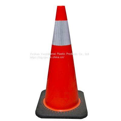 Roadway Safety PVC Orange Reflective Film Parking Barrier Traffic Road Cone photo-2