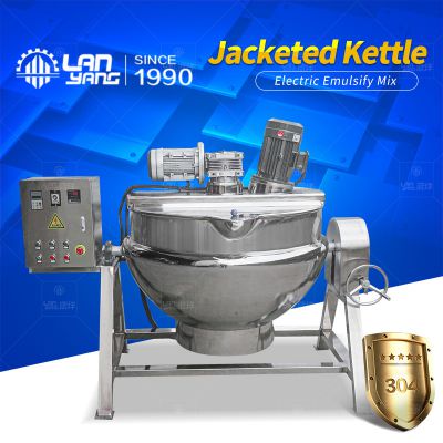 Tilting electric heating jacketed pot/ High shear dispersion emulsification jacketed pot /Constant temperature heating high speed jacketed stirring pot/ Fine sauce stir fry pan /Seasoning sauce mixing mixer/ Stainless steel pourable semicircular heating p