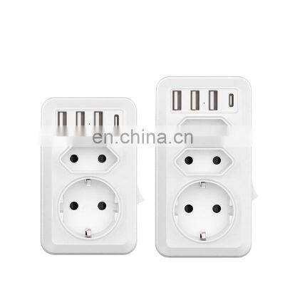 Simple German standard European standard conversion wall socket one-turn multi-purpose electrical wall switch socket panel