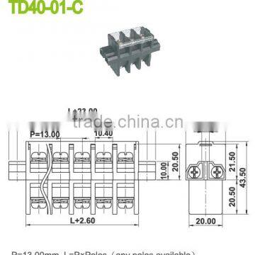 Perforation Terminal Block Pitch 13.00mm 600V 40A High Current Connector photo-2