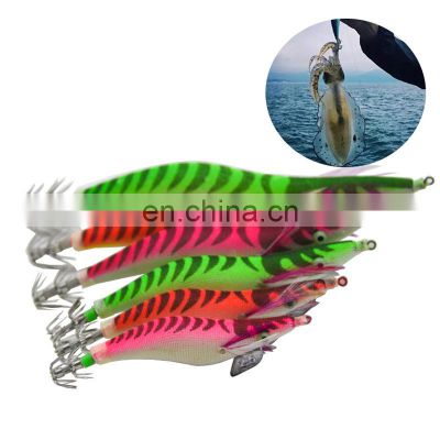 Squid Jig Lure Luminous Fluorescent Octopus Lure 12g-44g 10-18.5cm wood shrimp Lure for saltwater/Freshwater fishing