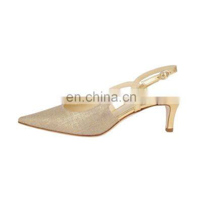 Women's beautiful high quality heel pointed toe ankle strap sandals shoes ladies unique design jing pin shoe