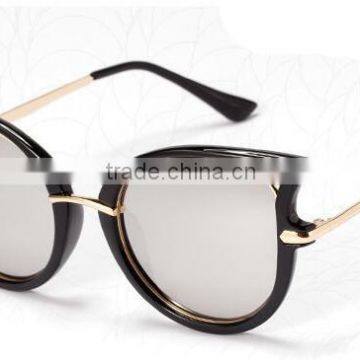 Metal Temple Italy Design ce Coating Mirror Round Circle Sunglasses photo-3