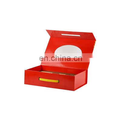 Wholesale package box with custom printing logo paper board box with handle magnetic closure packaging box for products gift