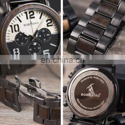 BOBO BIRD Brand Own Logo Wood Business Watch With Waterproof Luminous Clock Mechanical Automatic Watch Luxury photo-4