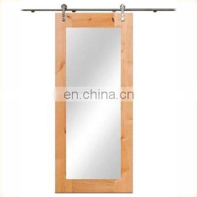 Simplicity Modern style sliding wood barn door grill door design Barn Door with glass