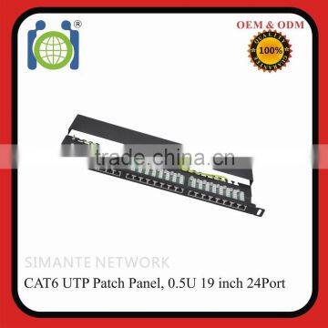 High quality 0.5U 24 port FTP CAT.6 krone Patch Panel