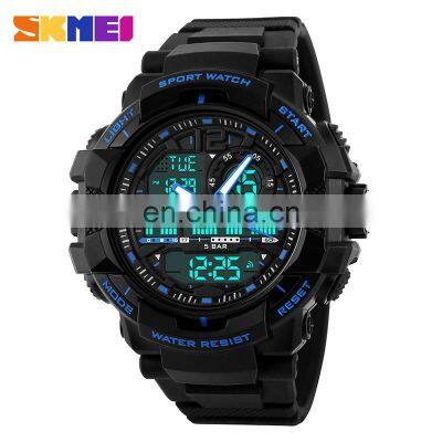 SKMEI 1164 Large Design Sport Men Quartz+Digital Wristwatch Waterproof Alarm Calendar Chronograph Back Light Watches