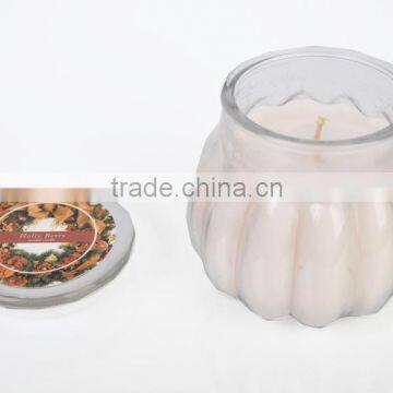 200G Scented Candle with pumkin shape glass Jar ,Home Decorative wax candle, gift set SA-1541