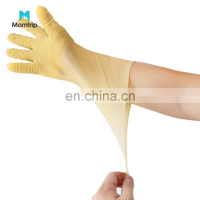 Resistance Oil & Gas Yellow Latex Coated Quality Heavy Duty Industrial Rubber Latex Work Gloves Morntrip