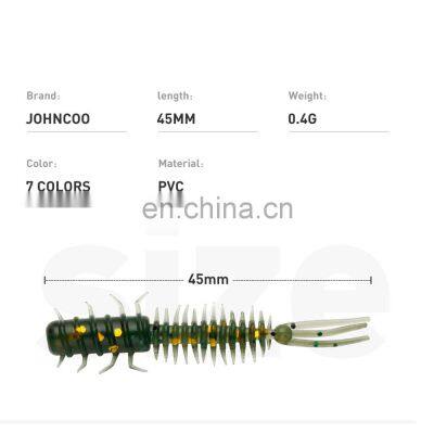JOHNCOO 45mm 0.4g 50pcs Shrimp Bait Ocean Rock Lure Bass Swim Soft Worm Fishing Lure photo-5