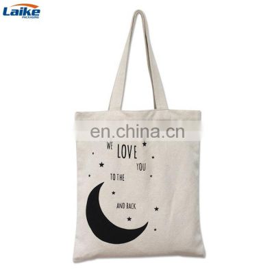 Custom size promotional shoulder grocery shopping bag handbag cotton canvas tote bag with button closure