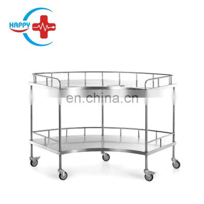 HC-M033  Hospital  Stainless Steel Fan-Shaped  Apparatus Cart/Surgical Instrument Table Cart for operation