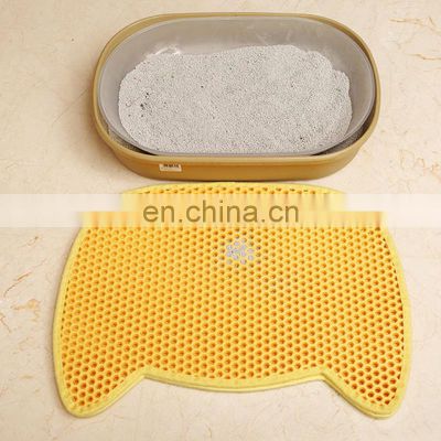 Satisfaction Guaranteed Pet Beige Shape Durable Tray Double Layer Trapper Cat Litter Mat Waterproof