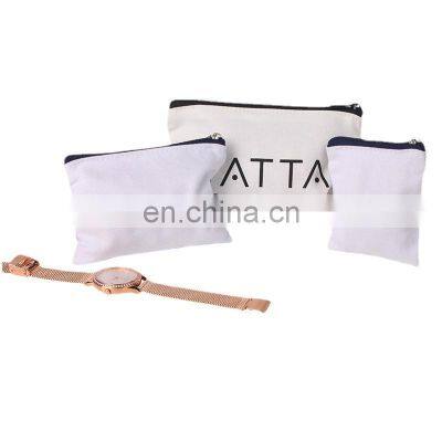 High quality recycle Custom logo Blank White Waterproof Cosmetic Bag Lady Handbag Bag Pencil Pouch Wallet Coin Purse with zipper