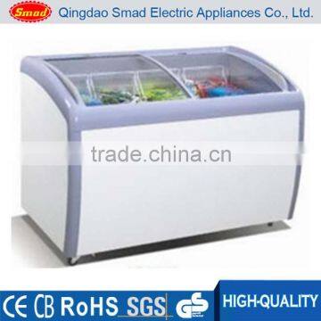 Glass top chest freezer showcase sliding glass doors