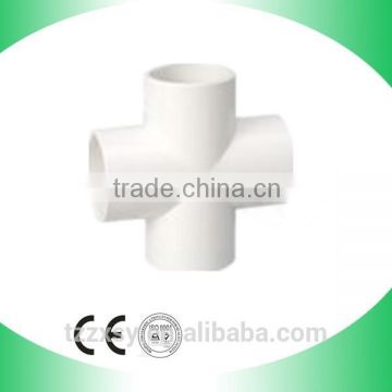 plastic company pvc cross pipe fitting 4 way connector