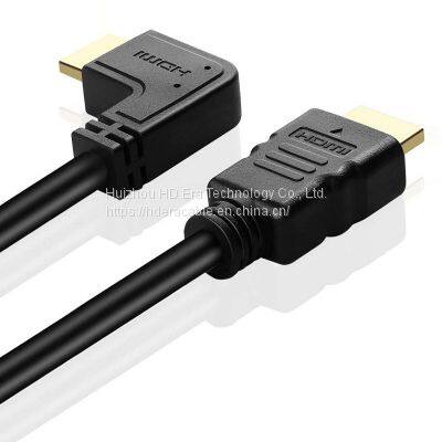 Hdmi To Hdmi Cable 1.4v 2.0v 4K Right Angle 90 Degree HDMI Cable Supplier for Computer