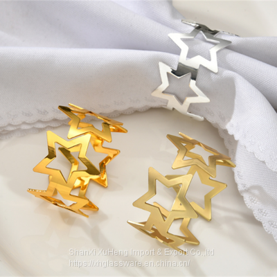 Five Star Christmas Napkin Rings Decorate Party Wedding Holder