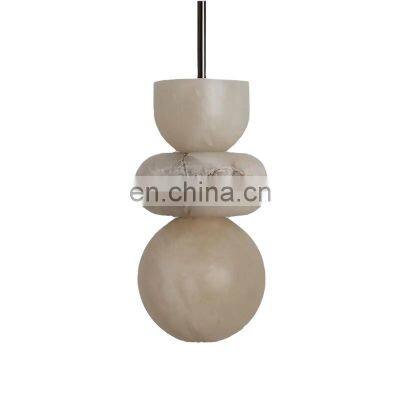 Modern Luxury and Minimalist White Pendant Light Spanish Marble Bedside Decorative Pendant Light