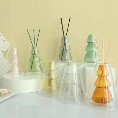 Custom Transparent Crystal Glass Christmas Gift Aroma Room Fresher Reed Diffuser