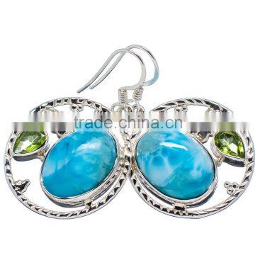 LARIMAR 925 STERLING SILVER EARRINGS ,925 STERLING SILVER JEWELRY WHOLE SALE,JEWELRY EXPORTER