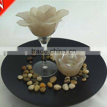 flower shaped crystal votive candle stand