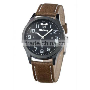 unisex quartz stainless steel watch water resistant with fabric strap